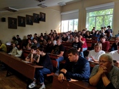 Собрание первокурсников на физико-техническом факультете